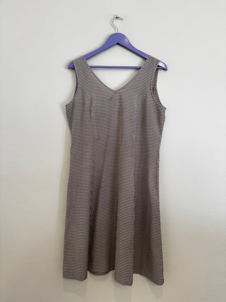 Taupe gingham dress - Size 12