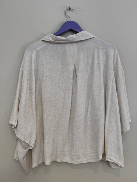 Oat linen loose top - Size XXXL