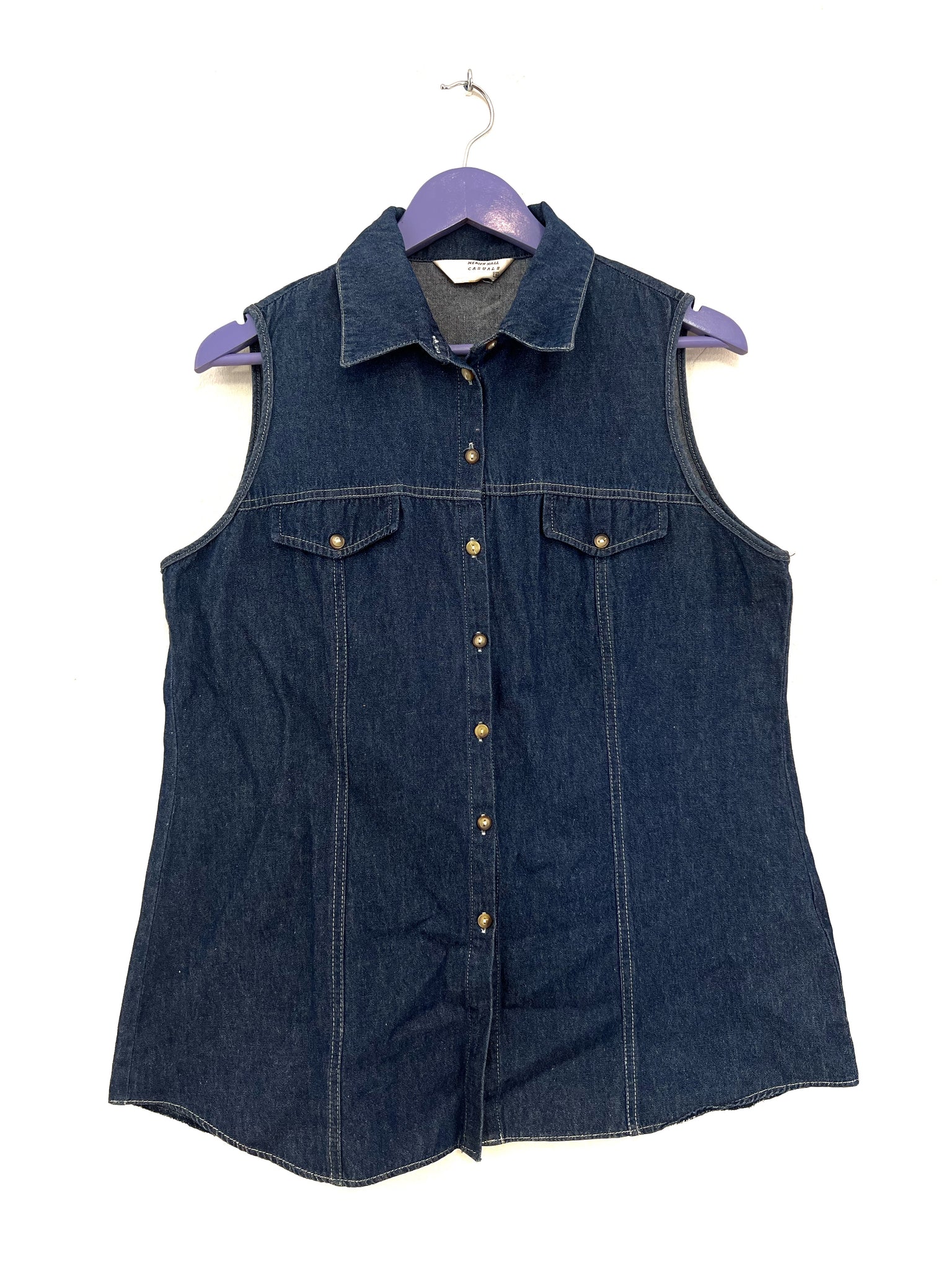 Denim sleeveless top - Size 16