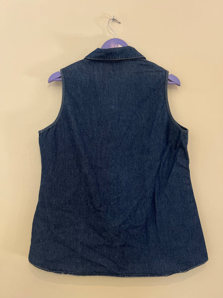 Denim sleeveless top - Size 16