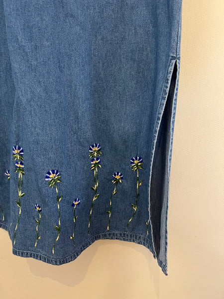 Denim embroidered dress - Size XXL