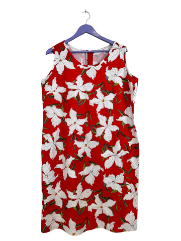 Red floral dress - Size Large