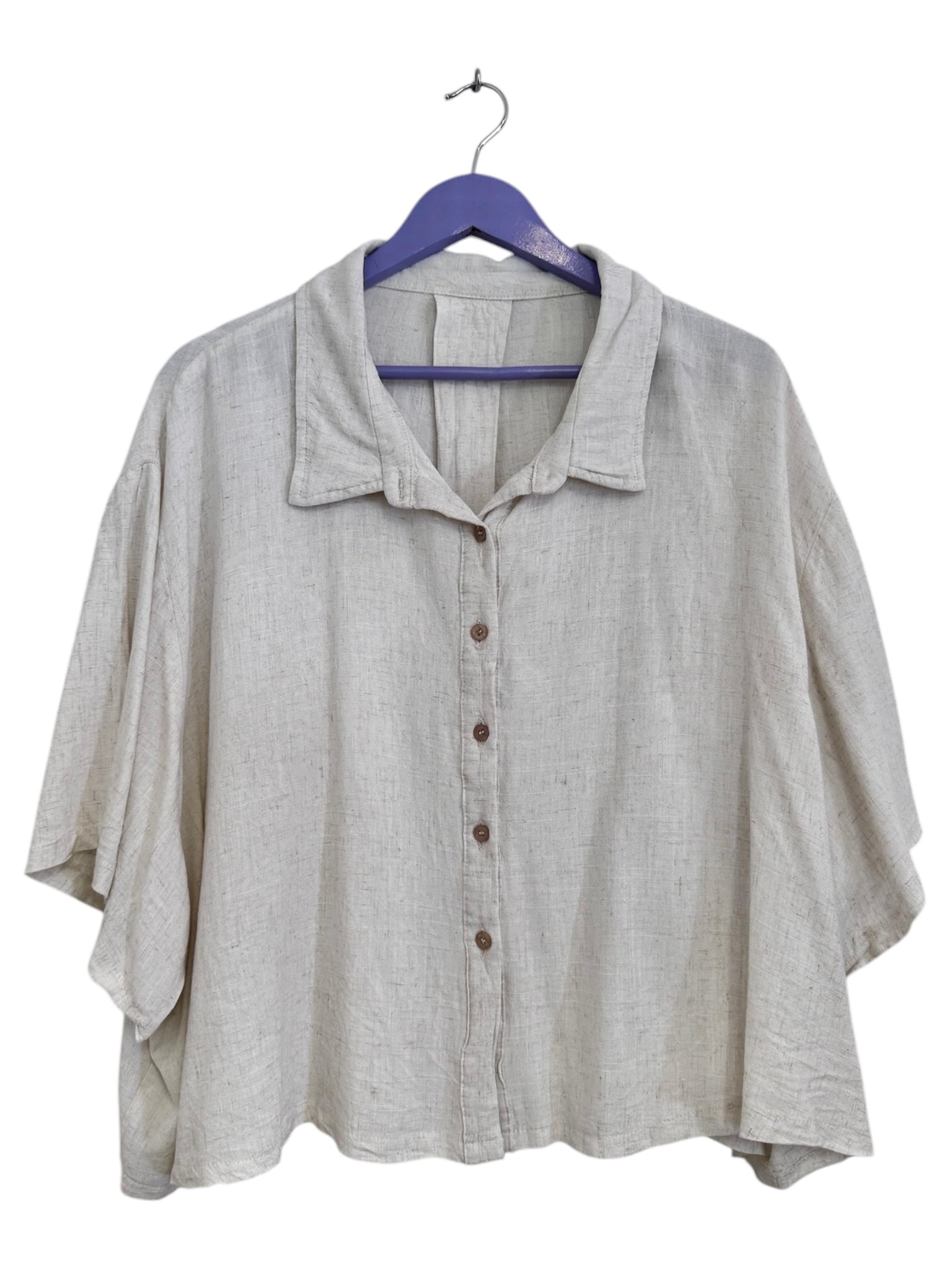 Oat linen loose top - Size XXXL