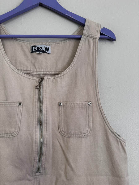 Beige pinafore dress - Size Small