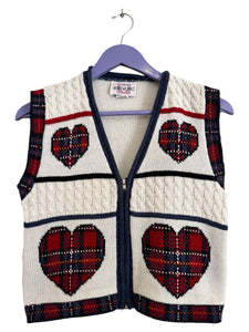 Heart zip sweater vest - Size Medium