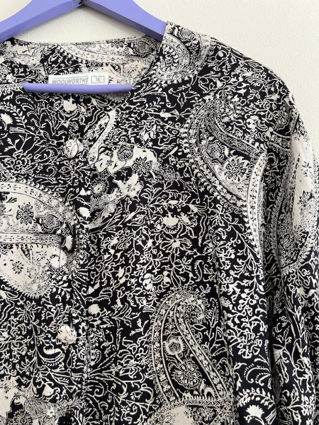 Black paisley blouse - Size 18