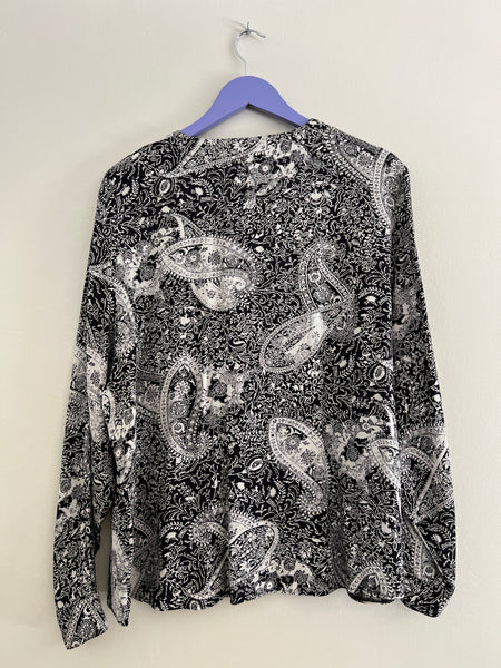 Black paisley blouse - Size 18