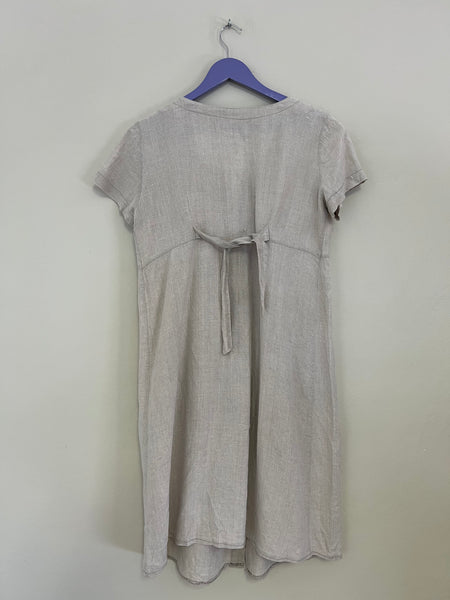 Sand grey button dress - Size Large