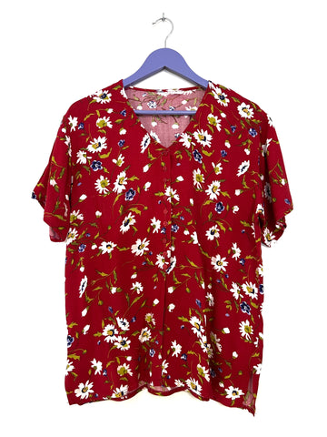 Red floral top - Size XL