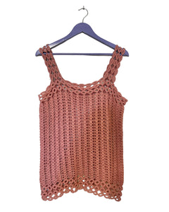 Mauve crotchet top - Size Medium