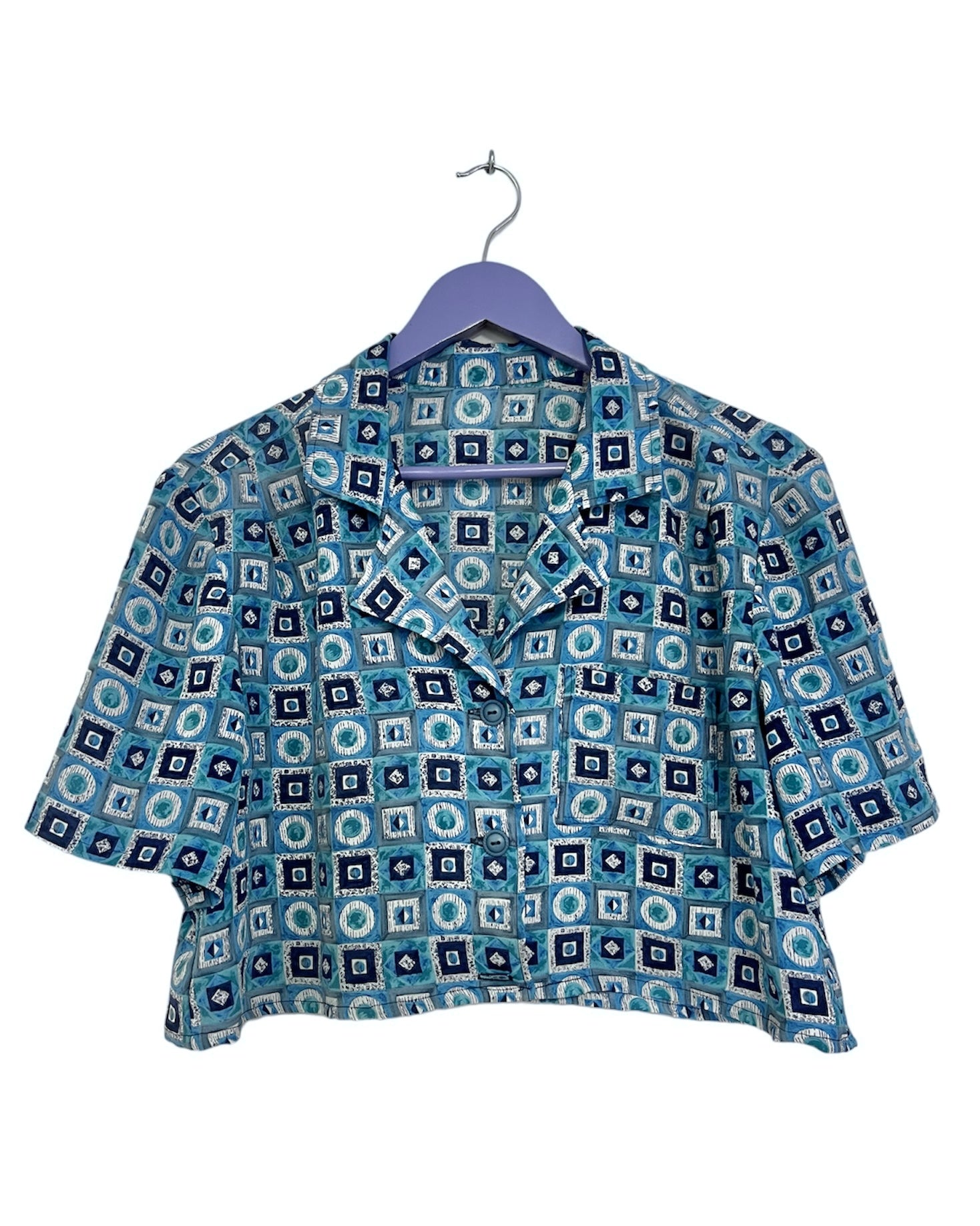 Blue geometric crop - Size Medium