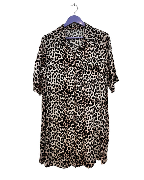 Animal print button dress - Size XL