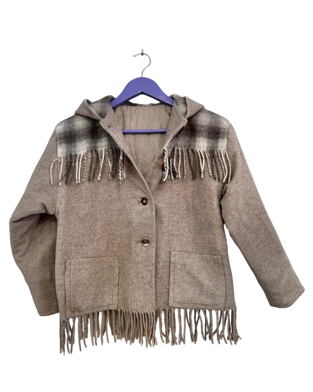 Taupe tassel jacket - Size Small