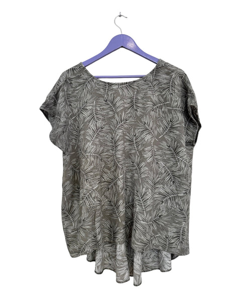 Sage linen top - Size 14