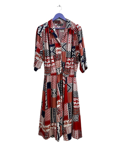 Patterned viscose dress - Size L/XL