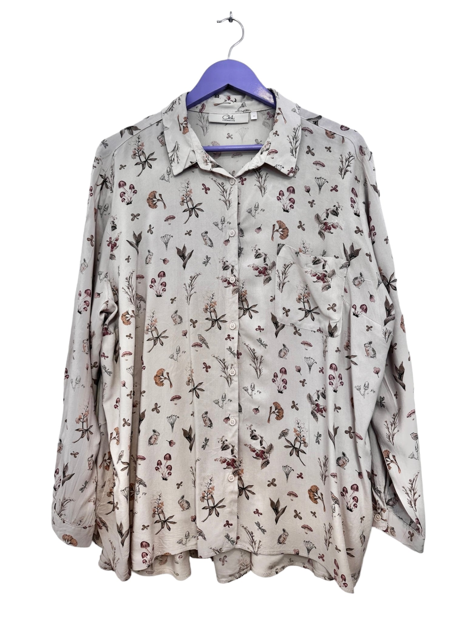 Beige floral shirt - Size 54